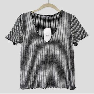 Zara V-Neck Metallic Top